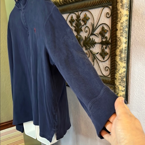 Polo by Ralph Lauren Navy Blue Quarter Zip Sweatshirt Sz L men’s - Picture 6 of 9